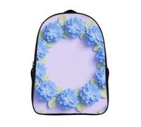 ERSTSNCK Dancer on Star Stage Laptop Backpack for Travel Work, 16In Cute Bookbag, Computer Backpack, Casual Daypack, Blue Hydrangea Pattern, 40x28x16cm