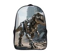 ERSTSNCK Dancer on Star Stage Laptop Backpack for Travel Work, 16In Cute Bookbag, Computer Backpack, Casual Daypack, A Mechanical Dinosaur in a Ruined City, 40x28x16cm
