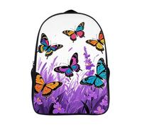 ERSTSNCK Dancer on Star Stage Laptop Backpack for Travel Work, 16In Cute Bookbag, Computer Backpack, Casual Daypack, Colorful Butterflies, 40x28x16cm