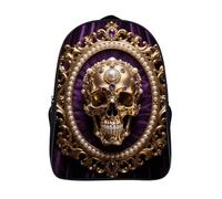 ERSTSNCK Dancer on Star Stage Laptop Backpack for Travel Work, 16In Cute Bookbag, Computer Backpack, Casual Daypack, Baroque Metal Skull, 40x28x16cm
