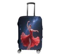 ERSTSNCK Dancer on Star Stage Luggage Suitcase Covers Elastic Washable Cute Luggage Protector Travel Suitcase Protective Cover For Adult (Fit 19-32 Inch Luggages), white, L, Dancer on Star Stage
