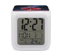 ERSTSNCK Dancer on Star Stage Night Light Alarm Clock LED Display Alarms for Bedroom Smart Digital Alarm Clock Wtih 7 Colorful Ambient Lights Sleep Timer for Heavy Sleepers Simple Operation