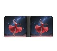 ERSTSNCK Dancer on Star Stage Wallet for Men Bifold Rfid Blocking Slim Money Clip Front Pocket Wallet Card Holder