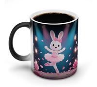 ERSTSNCK Dancing Rabbit Color Changing Mug 11 Oz Heat Changing Coffee Mugs Funny Magic Cup Heat Sensitive Ceramics Mug Novelty Coffee Cups Personalized Customized Gift Idea for Men & Women