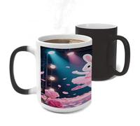ERSTSNCK Dancing Rabbit Color Changing Mug Heat Changing Coffee Mug Funny Magic Cup Heat Sensitive Travel Mugs Novelty Coffee Cups Personalized Customized Gift for Men Women 11 Oz