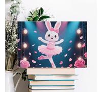 ERSTSNCK Dancing Rabbit Wall Decor For Living Room Large Canvas Wall Art For Bedroom Modern Office Pictures Wall Artwork Landscape Paintings Canvas Art Prints Home Decorations 12x08inch(30x20cm)