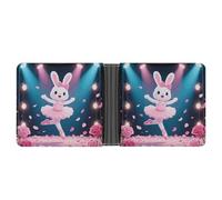 ERSTSNCK Dancing Rabbit Wallet for Men Bifold Rfid Blocking Slim Money Clip Front Pocket Wallet Card Holder