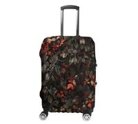 ERSTSNCK Dark Brown Plant Luggage Suitcase Covers Elastic Washable Cute Luggage Protector Travel Suitcase Protective Cover For Adult (Fit 19-32 Inch Luggages) X-Large, white, S, Dark Brown Plant