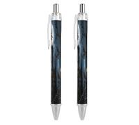 ERSTSNCK Dark Fairy Tale Scene Black Ballpoint Pens Fine Point (0.5mm) Black Ink Pen Retractable Ball Point Pens with Comfortable Full Grip for Journaling, And Office Writing Ideal 2 PCS