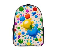 ERSTSNCK Dark Purple Flower Laptop Backpack for Travel Work, 16In Cute Bookbag, Computer Backpack, Casual Daypack, Paint Splatter Pattern, 40x28x16cm