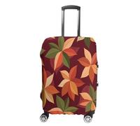 ERSTSNCK Dark Red Leaves Pattern Luggage Suitcase Covers Elastic Washable Cute Luggage Protector Travel Suitcase Protective Cover For Adult (Fit 19-32 Inch Luggages) X-Large, white, L, Dark Red Leaves