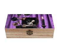 ERSTSNCK Dark Rococo Box Wooden Storage Box Elegant Retro Jewelry Box with Hinged Lid Decorative Keepsake Boxes Decor Handmade Organizer Boxes for Wedding, Party, Gift, Diy Craft, Home Decor