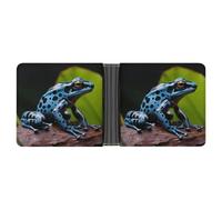 ERSTSNCK Dart Frog Blue Wallet for Men Bifold Rfid Blocking Slim Money Clip Front Pocket Wallet Card Holder
