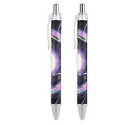ERSTSNCK Dazzling Time - Tunnel Black Ballpoint Pens Fine Point (0.5mm) Black Ink Pen Retractable Ball Point Pens with Comfortable Full Grip for Journaling, And Office Writing Ideal 2 PCS