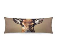 ERSTSNCK Deer Head Printing Body Pillow Pillowcase 20"x54" Lumbar Throw Pillow Covers with Hidden Zipper Breathable & Cozy Full Long Bodypillow Case Cover for Sleeping Bedroom Couch Sofa Decor
