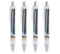 ERSTSNCK Deers Picture Black Ballpoint Pens Fine Point (0.5mm) Black Ink Pen Retractable Ball Point Pens with Comfortable Full Grip for Journaling, And Office Writing Ideal 4 PCS