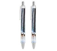 ERSTSNCK Deers Picture Black Ballpoint Pens Fine Point (0.5mm) Black Ink Pen Retractable Ball Point Pens with Comfortable Full Grip for Journaling, And Office Writing Ideal 2 PCS