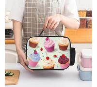 ERSTSNCK Delicious Cupcakes Insulated Lunch Bag for Women Lunch Box Large Capacity, Leakproof Tote with Detachable Handles- 5-Hour Cold/Hot Retention Cooler Bag for Office, Picnic, Camping