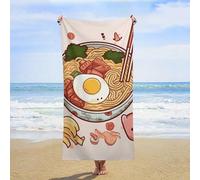 ERSTSNCK Delicious Sweet Ramen Beach Towel Oversized 31" X 63" Absorbent Towels Quick Dry Pool Towel Lightweight Bath Towels Sandproof Beach Blanket for Gym Swimming Sports Travel Gifts