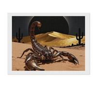ERSTSNCK Desert Scorpion Eclipse Diamond Painting Kits for Adults 12"x16" 5D Diamond Art Kits for Beginners DIY Full Drill Round Diamonds Gem Art Crafts Painting for Home Wall Decor