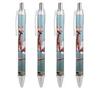 ERSTSNCK Devil's Flower Mantis Black Ballpoint Pens Fine Point (0.5mm) Black Ink Pen Retractable Ball Point Pens with Comfortable Full Grip for Journaling, And Office Writing Ideal 4 PCS