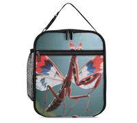 ERSTSNCK Devil's Flower Mantis Lunch Bag for Adults Reusable Insulated Lunchbox Leakproof Small Lunch Box Tote for Men & Women Portable Food Cooler Bag for Work, Office, Picnics