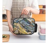 ERSTSNCK Different Types of Lizard Insulated Lunch Bag for Women Lunch Box Large Capacity, Leakproof Tote with Detachable Handles- 5-Hour Cold/Hot Retention Cooler Bag for Office, Picnic, Camping