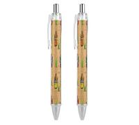 ERSTSNCK Dino Footprint Black Ballpoint Pens Fine Point (0.5mm) Black Ink Pen Retractable Ball Point Pens with Comfortable Full Grip for Journaling, And Office Writing Ideal 2 PCS