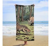 ERSTSNCK Dinosaur Jungle Beach Towel Oversized 31" X 63" Absorbent Towels Quick Dry Pool Towel Lightweight Bath Towels Sandproof Beach Blanket for Gym Swimming Sports Travel Gifts