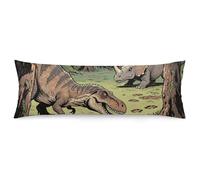 ERSTSNCK Dinosaur Jungle Body Pillow Pillowcase 20"x54" Lumbar Throw Pillow Covers with Hidden Zipper Breathable & Cozy Full Long Bodypillow Case Cover for Sleeping Bedroom Couch Sofa Decor