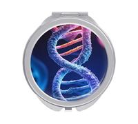 ERSTSNCK DNA Genetic Helix Compact Mirror for Purse, Double-Sided 1x/2x Magnifying Metal Pocket Makeup Mirrors, Folding Mini Vanity Mirror, Handheld Round Travel Cosmetic Mirrors for Women