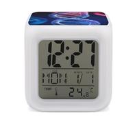 ERSTSNCK DNA Genetic Helix Night Light Alarm Clock LED Display Alarms for Bedroom Smart Digital Alarm Clock Wtih 7 Colorful Ambient Lights Sleep Timer for Heavy Sleepers Simple Operation
