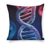 ERSTSNCK DNA Genetic Helix Pillow Covers 18"x18" Linen Throw Pillow Covers - Double Sided Decorative Square Cushion Cases for Sofa, Bed, Chair (No Insert Included)