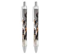 ERSTSNCK Dog Breed Black Ballpoint Pens Fine Point (0.5mm) Black Ink Pen Retractable Ball Point Pens with Comfortable Full Grip for Journaling, And Office Writing Ideal 2 PCS