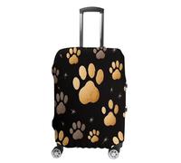 ERSTSNCK Dog Paw Print Luggage Suitcase Covers Elastic Washable Cute Luggage Protector Travel Suitcase Protective Cover For Adult (Fit 19-32 Inch Luggages), white, M, Dog Paw Print