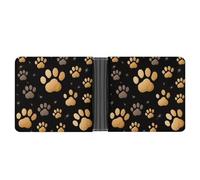 ERSTSNCK Dog Paw Print Wallet for Men Bifold Rfid Blocking Slim Money Clip Front Pocket Wallet Card Holder
