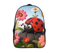 ERSTSNCK Domestic Cat Laptop Backpack for Travel Work, 16In Cute Bookbag, Computer Backpack, Casual Daypack, Cartoon Ladybug Flower, 40x28x16cm
