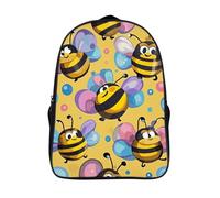 ERSTSNCK Domestic Cat Laptop Backpack for Travel Work, 16In Cute Bookbag, Computer Backpack, Casual Daypack, Cartoon Bee Pattern, 40x28x16cm