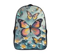 ERSTSNCK Domestic Cat Laptop Backpack for Travel Work, 16In Cute Bookbag, Computer Backpack, Casual Daypack, Cute Butterflies, 40x28x16cm