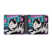 ERSTSNCK Domestic Cat Wallet for Men Bifold Rfid Blocking Slim Money Clip Front Pocket Wallet Card Holder