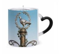 ERSTSNCK Dove on Ivy Column Color Changing Mug Heat Changing Coffee Mugs Funny Magic Cup Heat Sensitive Travel Mug Novelty Coffee Cups Personalized Customized Gift Idea for Men & Women 11 Oz