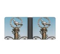 ERSTSNCK Dove on Ivy Column Wallet for Men Bifold Rfid Blocking Slim Money Clip Front Pocket Wallet Card Holder