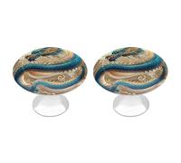 ERSTSNCK Dragon Cabinet Knobs, 2-Pack Silver Stainless Steel Drawer Pulls with Screws, Elegant Hardware for Dressers, Kitchen,Cabinets & Desks