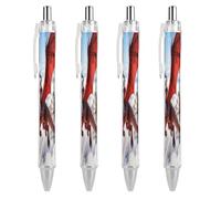 ERSTSNCK Dragon Knight Legend Black Ballpoint Pens Fine Point (0.5mm) Black Ink Pen Retractable Ball Point Pens with Comfortable Full Grip for Journaling, And Office Writing Ideal 4 PCS