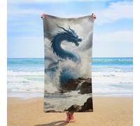 ERSTSNCK Dragon Storm Beach Towel Oversized 31" X 63" Absorbent Towels Quick Dry Pool Towel Lightweight Bath Towels Sandproof Beach Blanket for Gym Swimming Sports Travel Gifts