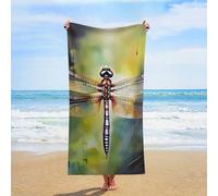 ERSTSNCK Dragonfly Painting Beach Towel Oversized 31" X 63" Absorbent Towels Quick Dry Pool Towel Lightweight Bath Towels Sandproof Beach Blanket for Gym Swimming Sports Travel Gifts