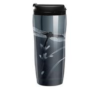 ERSTSNCK Dragonfly Silhouette 12 Oz Travel Coffee Mug Vacuum Insulated Travel Mug Leakproof Cup with Lid Reusable Coffee Tumbler for Hot And Cold Drinks, Gift for Men And Women