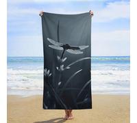 ERSTSNCK Dragonfly Silhouette Beach Towel Oversized 31" X 63" Absorbent Towels Quick Dry Pool Towel Lightweight Bath Towels Sandproof Beach Blanket for Gym Swimming Sports Travel Gifts