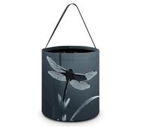 ERSTSNCK Dragonfly Silhouette Halloween Candy Buckets Reusable Tote Candy Bag - Trick Or Treat Goody Bag with Handles