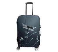 ERSTSNCK Dragonfly Silhouette Luggage Suitcase Covers Elastic Washable Cute Luggage Protector Travel Suitcase Protective Cover For Adult (Fit 19-32 Inch Luggages) X-Large, white, L, Dragonfly